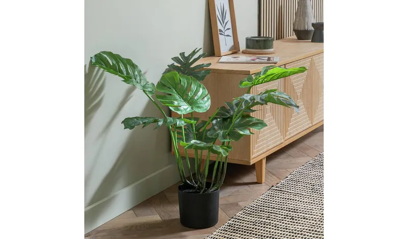 Habitat Artificial Green Monstera Plant - 76cm