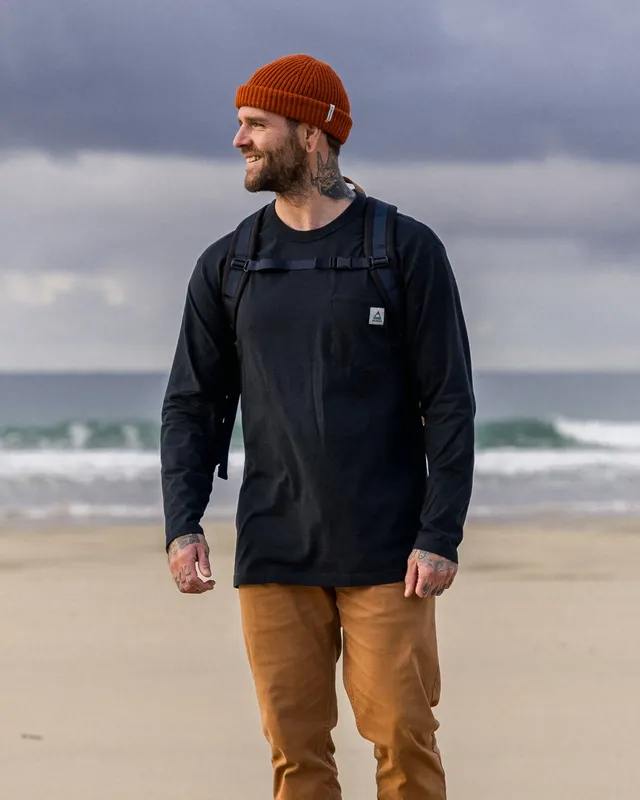 Passenger Clothing Heritage Relaxed Fit LS T-Shirt - Black