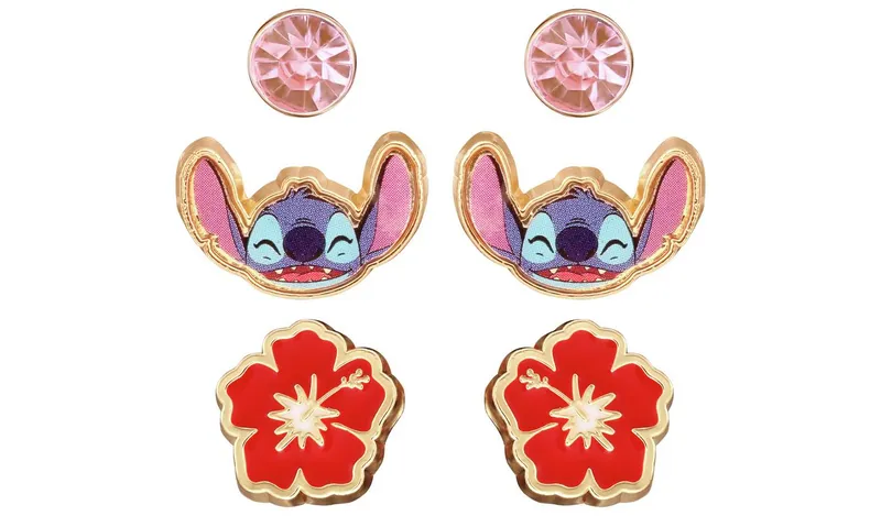 Disney Lilo & Stitch Multicoloured Enamel Stud Earring Set
