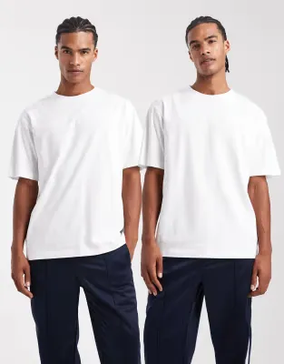 Essentials 2 pack relaxed t-shirts in white