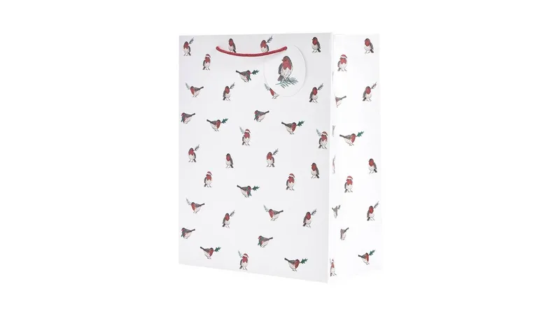 Argos Home Pack of 3 Robin Printed Large Gift Bags