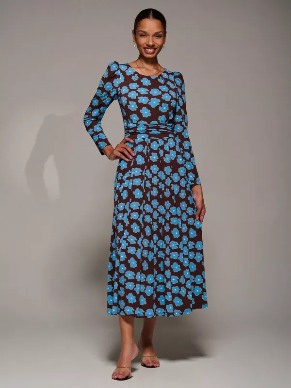 Jolie Moi Jersey Puff Sleeve Dress