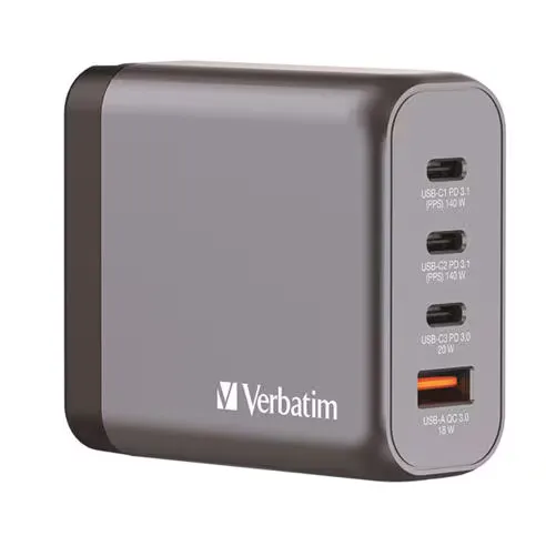 Verbatim 140W 4-Port GaN Wall Charger