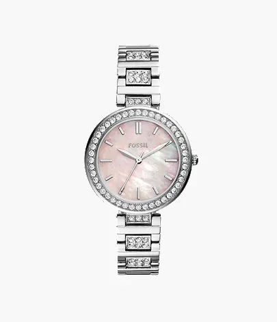 Fossil Karli 32 mm Three-Hand Silver-Tone Watch