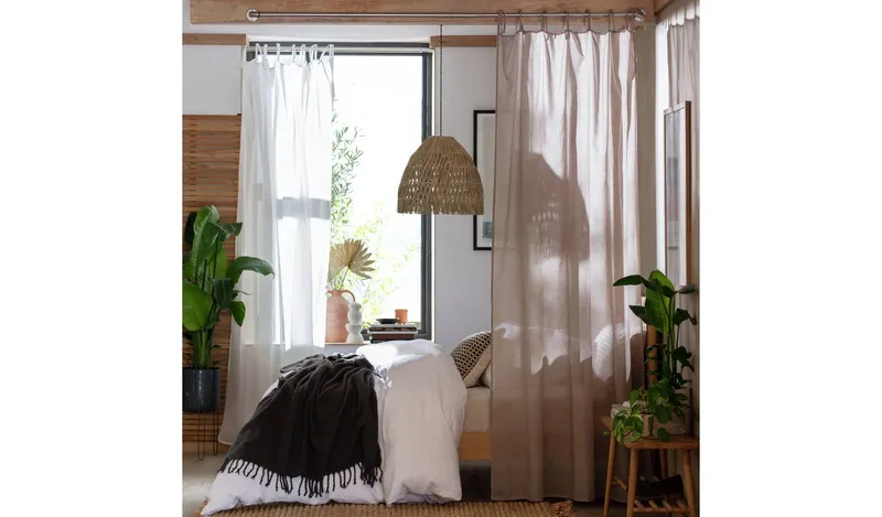 Habitat Plain Voile Curtains Panel - White