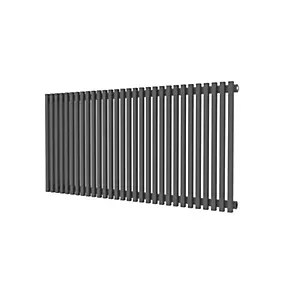 GoodHome Thorpe Anthracite Horizontal Designer 3550BTU Radiator, (W)1200mm x (H)600mm