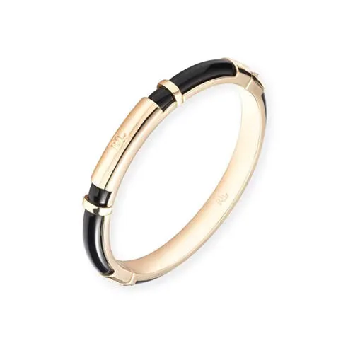 LAUREN BY RALPH LAUREN Lauren Ralph Lauren Gold & Black Logo Hinge Bangle