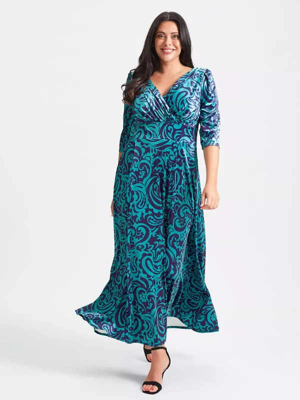 Scarlett & Jo Verity Floral Maxi Dress, Indigo/Teal