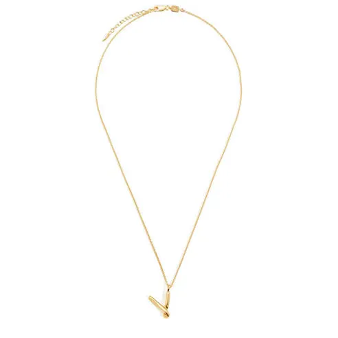Missoma Women's V Initial Gold Vermeil Pendant Necklace