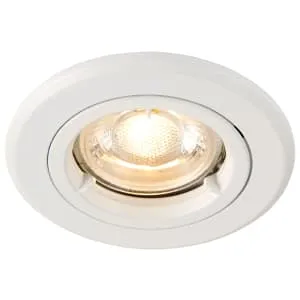 Saxby GU10 Matt White Fire Rated Cast Fixed Downlight - 50W
