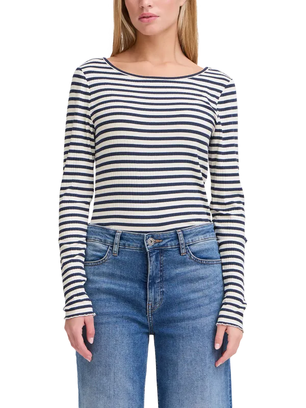 ICHI Cella Stripe Long Sleeve Top