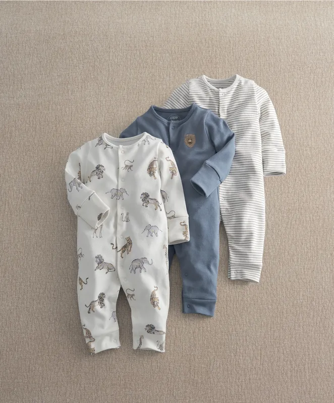 Mamas & Papas Safari Adventures Rompers (Pack of 3)
