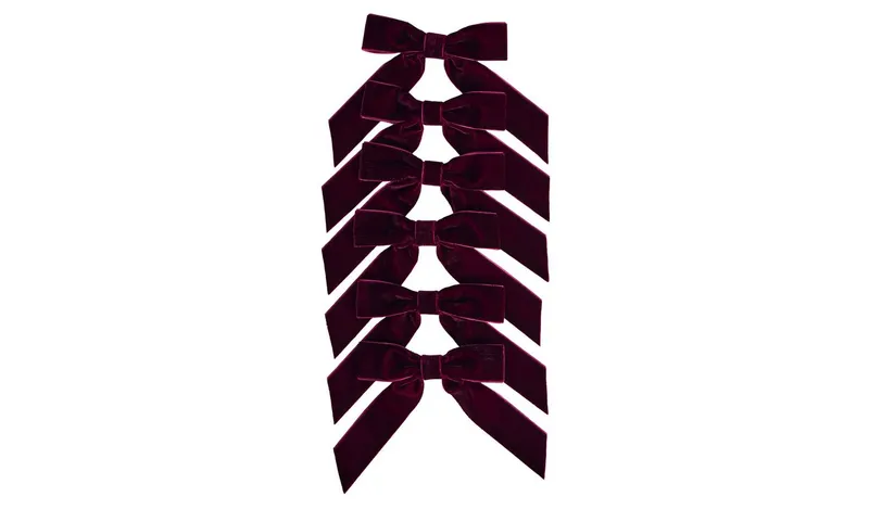 Argos Home Burgundy Bows Decoration -Pack of 6