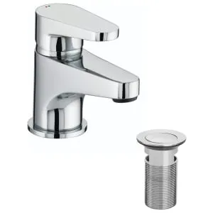 Bristan Quest Chrome Basin Mixer Tap with Clicker Waste