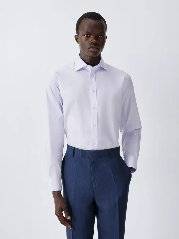 John Lewis Micro Gingham Regular Fit Crease Resistant Cotton Shirt