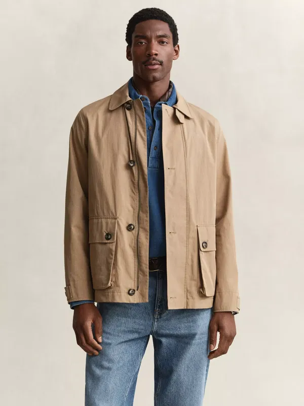 GANT Cotton Blend Barn Jacket, Light Taupe