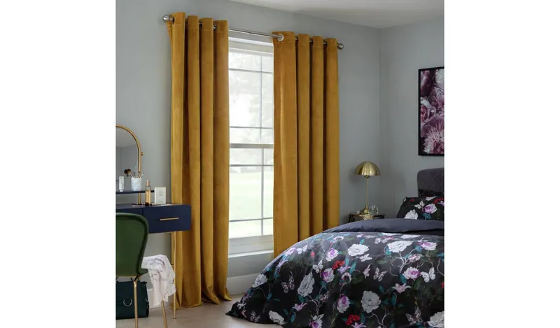 Habitat Matte Velvet Eyelet Curtains