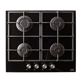 Cooke & Lewis CLGOGUIT4 4 burner Gas Hob 59.3cm - Black