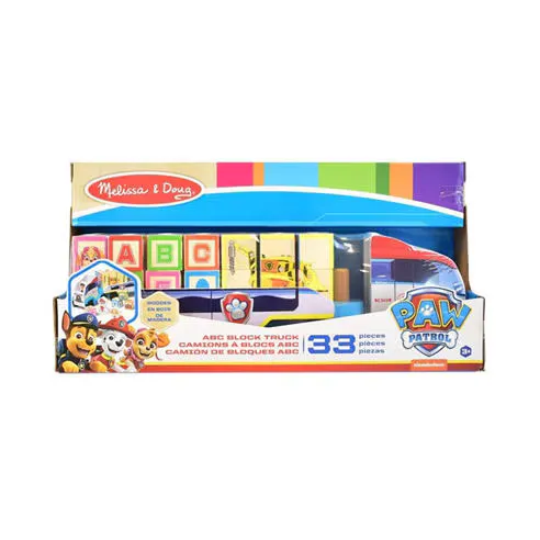 Melissa and Doug PAW Patrol Toy Truck with Alphabet & Number Wooden Blocks