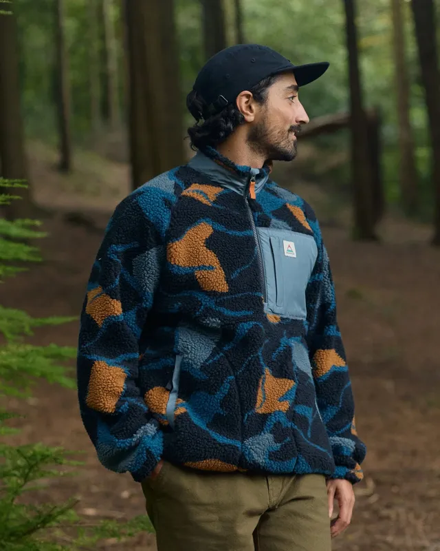 Passenger Clothing Offroad Sherpa 1/2 Zip Fleece - Abstract Trails Black