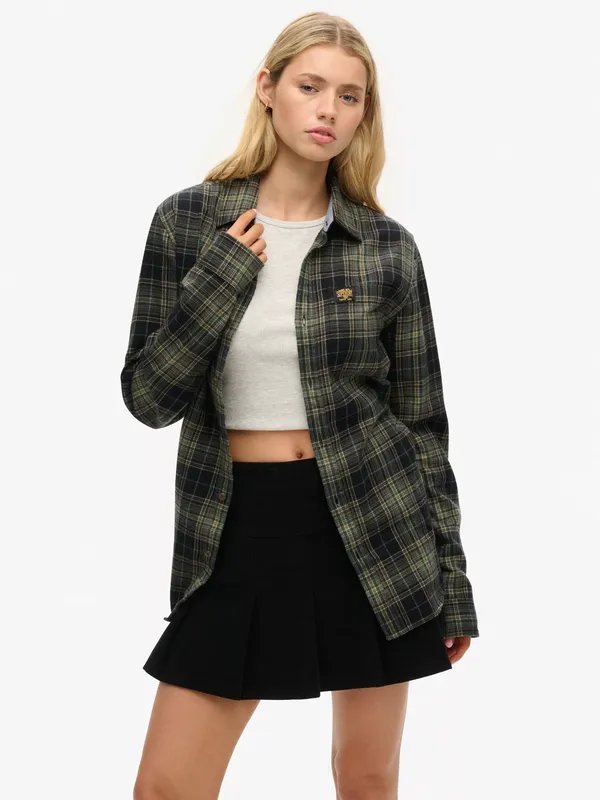 Superdry Corduroy Pleated Mini Skirt, Bison Black