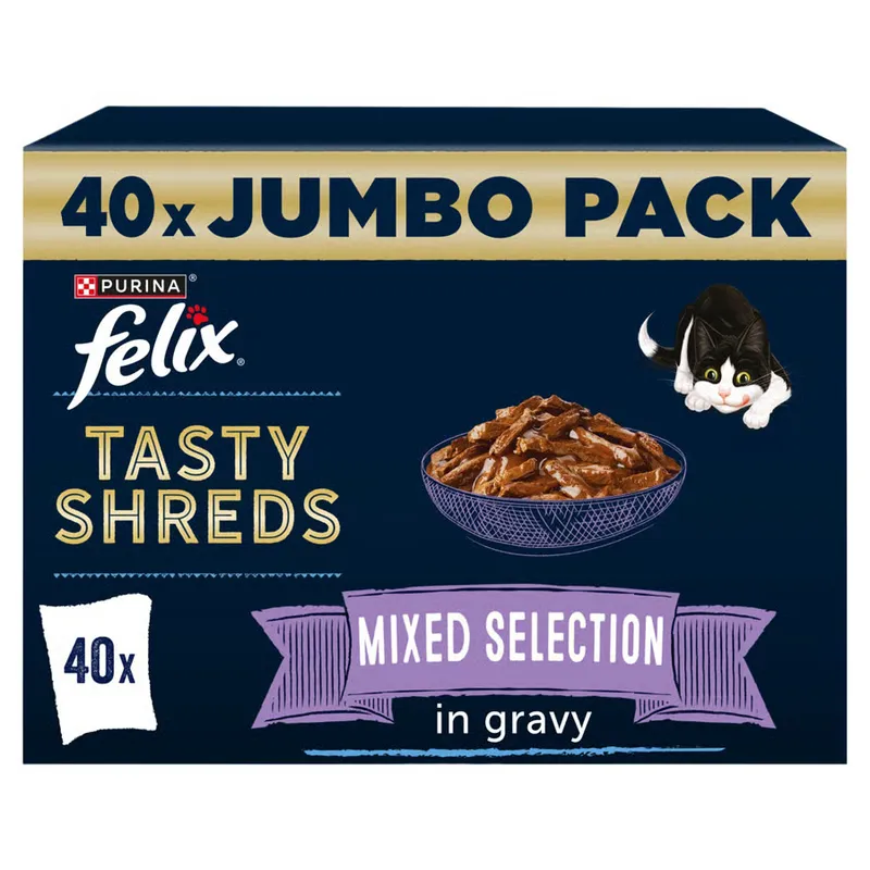 Felix Tasty Shreds Adult Wet Cat Food Mixed Selection In Gravy