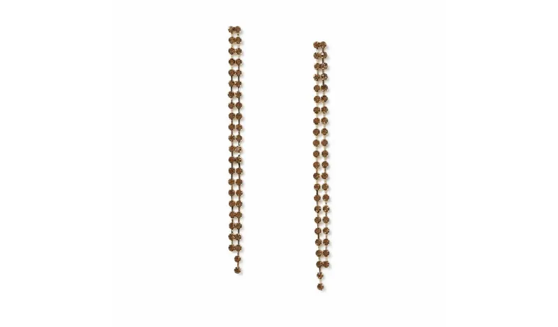 Freedom Yellow Gold Cupchain Drop Earrings