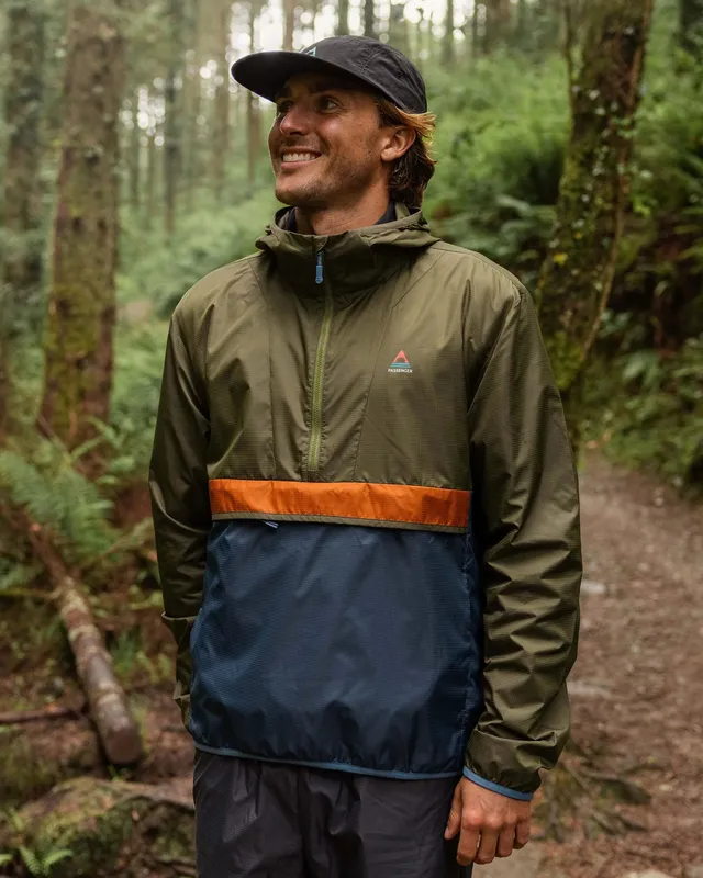 Passenger Clothing Gusto Windshell Anorak - Khaki/Dark Denim