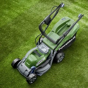 Powerbase 34cm 1400w Mower and Grass Trimmer Pack - Green