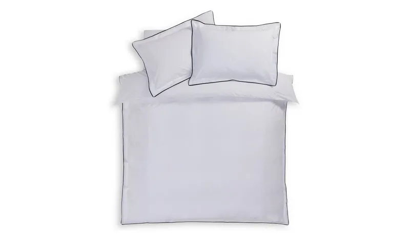 Habitat Cotton 200TC Oxford Edge White Bedding Set - Single