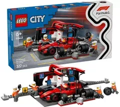 LEGO City 60443 F1 Pit Stop & Pit Crew with Ferrari Car Set