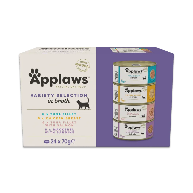 Applaws Natural Adult Wet Cat Food Selection in Broth Bulkpack