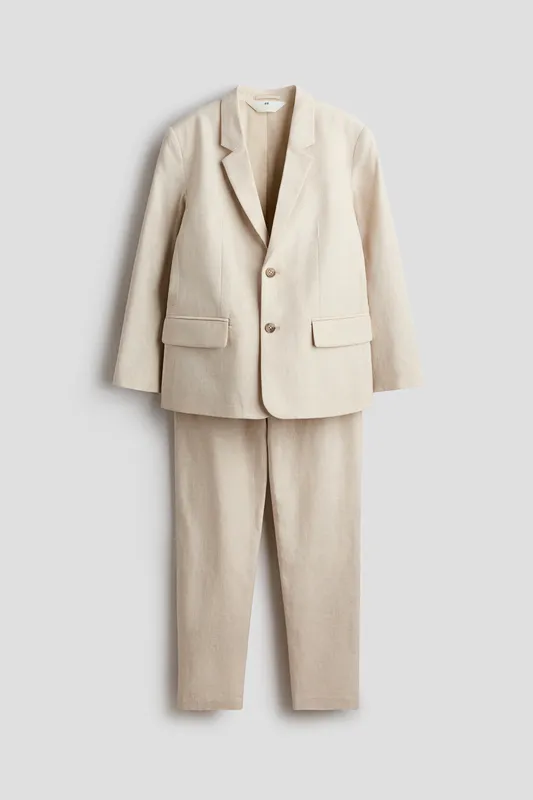Linen-blend suit