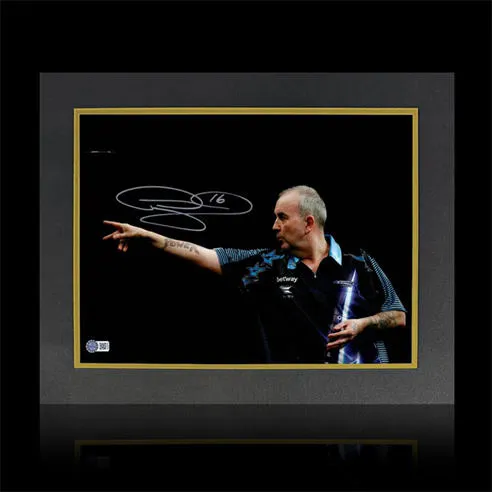 The Fan Cave Phil Taylor Signed Image Deluxe Mount Frame