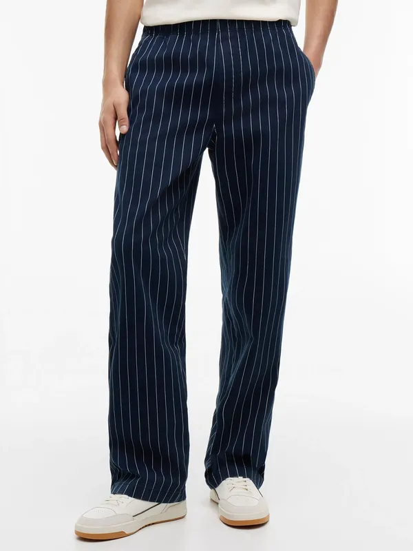 Tommy Hilfiger Stripe Cotton Blend Chinos, Blue