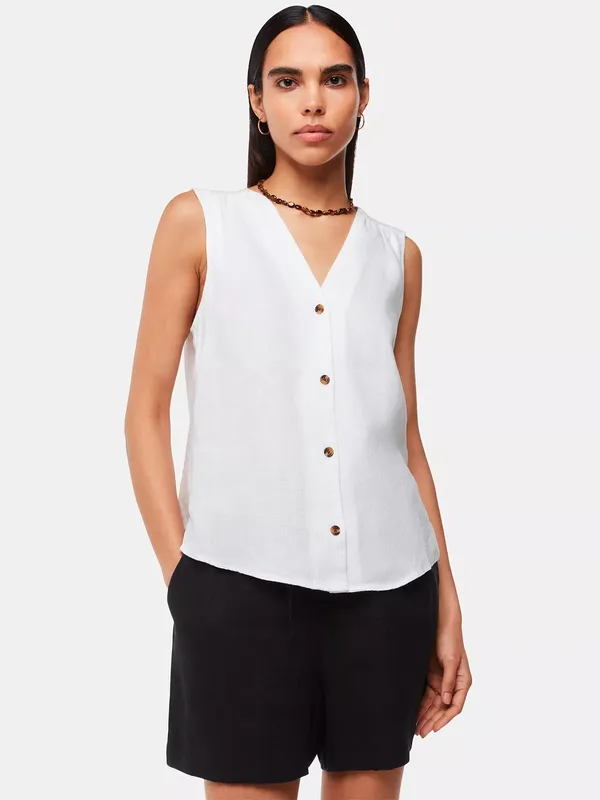 Whistles Laura Sleeveless Linen Top