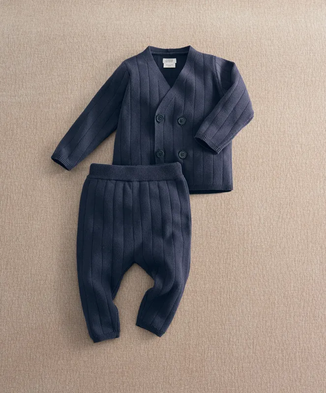 Mamas & Papas Cable Knit Wrap Cardigan & Trouser Set