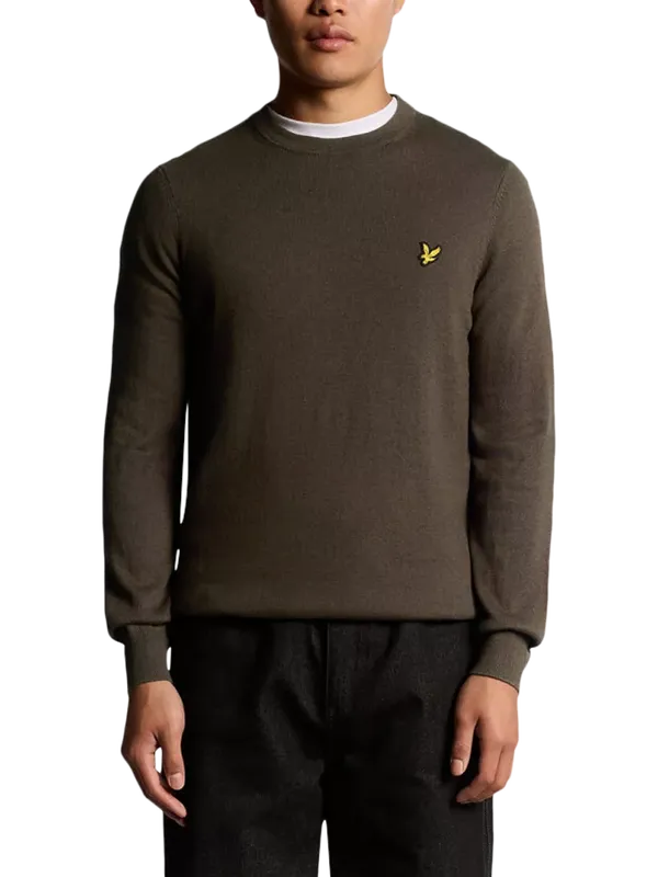 Lyle & Scott Cotton Merino Crew Neck Jumper, Z271 Dark Navy