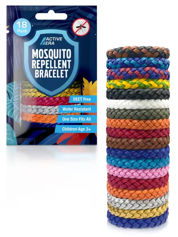 ACTIVE ERA Explorer Mosquito Repellent Bands - 18 Pack with Assorted Colours