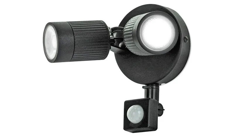 Luceco Twin Black PIR Spotlights