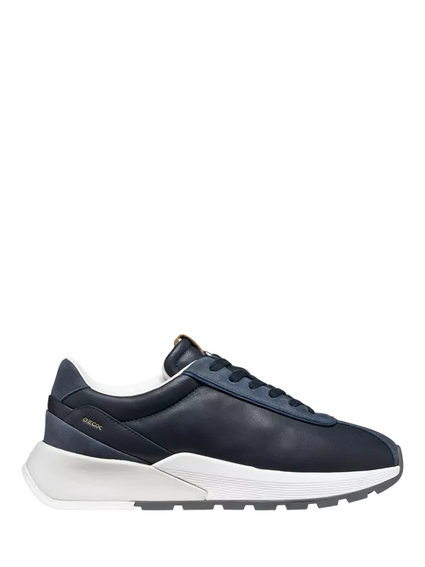 Geox Metropoli Leather Low Top Lace Up Trainers