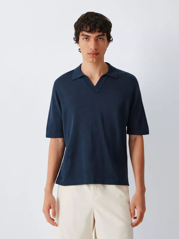 J.Lewis Merino Wool Blend Short Sleeve Polo Shirt