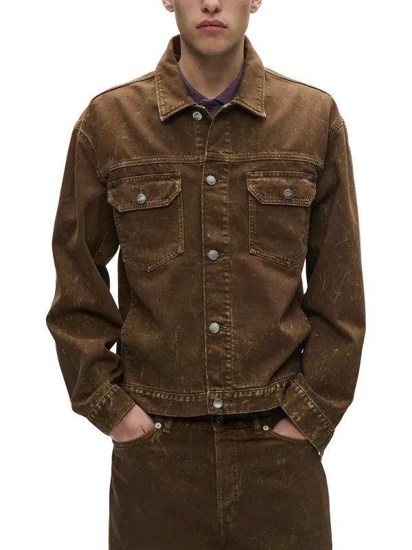 WOOD WOOD Denim Jacket, Brown Marble