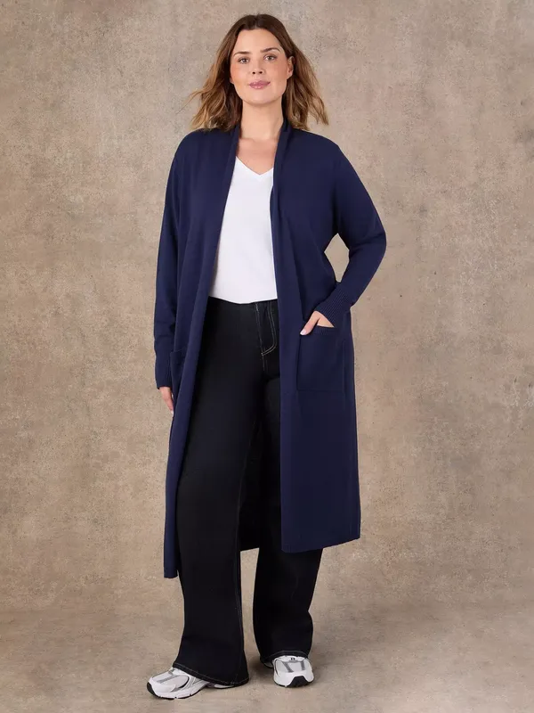 Live Unlimited Open Neck Longline Cardigan