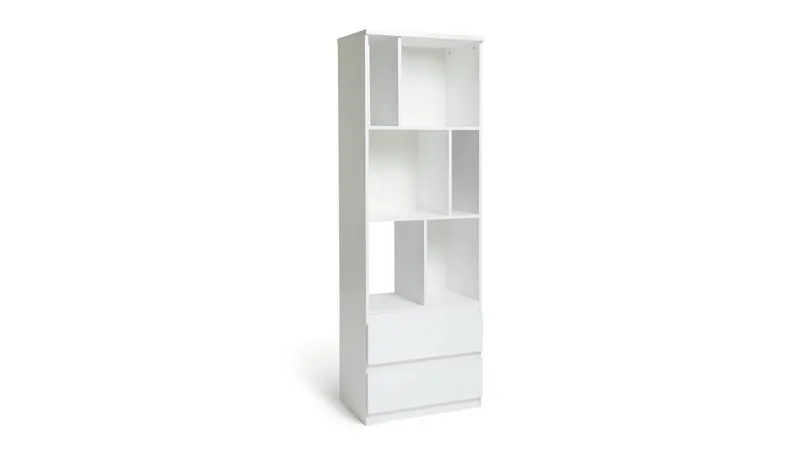 Argos Home Jenson Narrow Bookcase - White Gloss