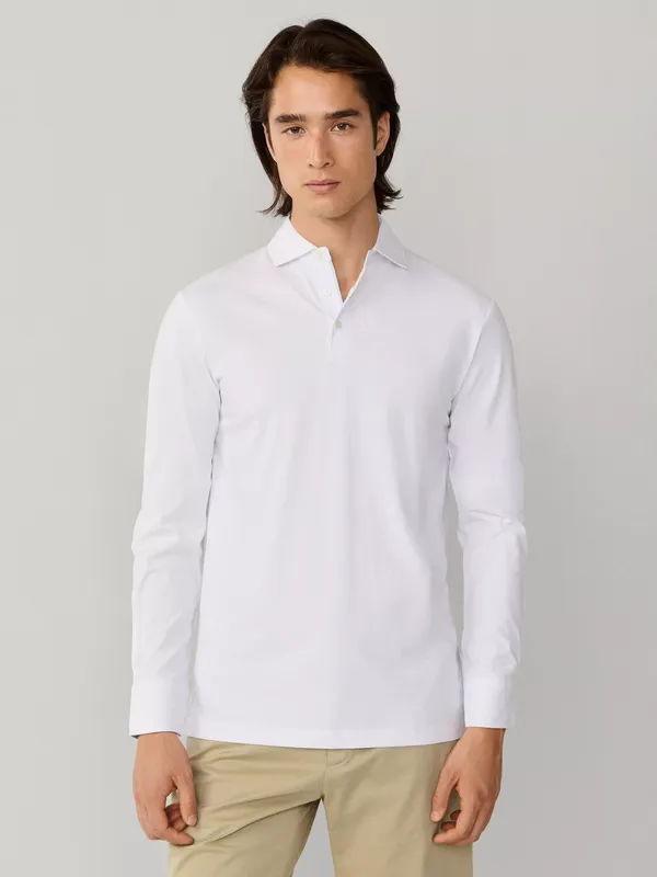 Hackett London Cotton Regular Fit Long Sleeve Polo Shirt