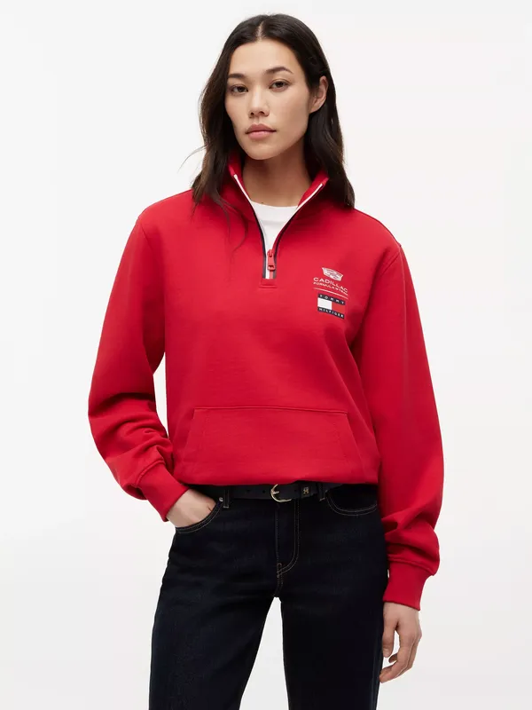 Tommy Hilfiger Half Zip Sweatshirt, Red