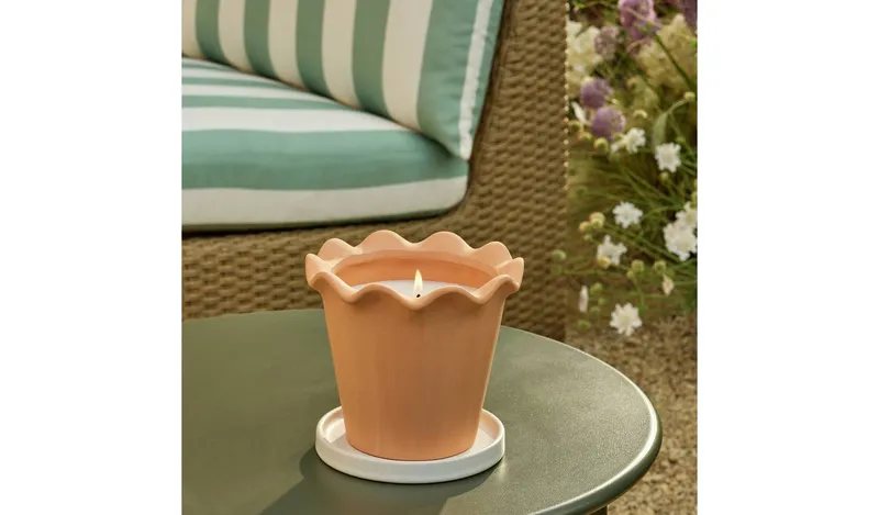 Argos Home Scalloped Terracotta-Effect Citronella Candle