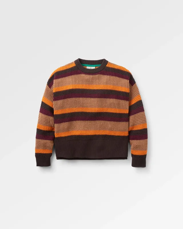 Passenger Clothing Reflection Stripey Jumper - Toffee Brown Multi Stripe
