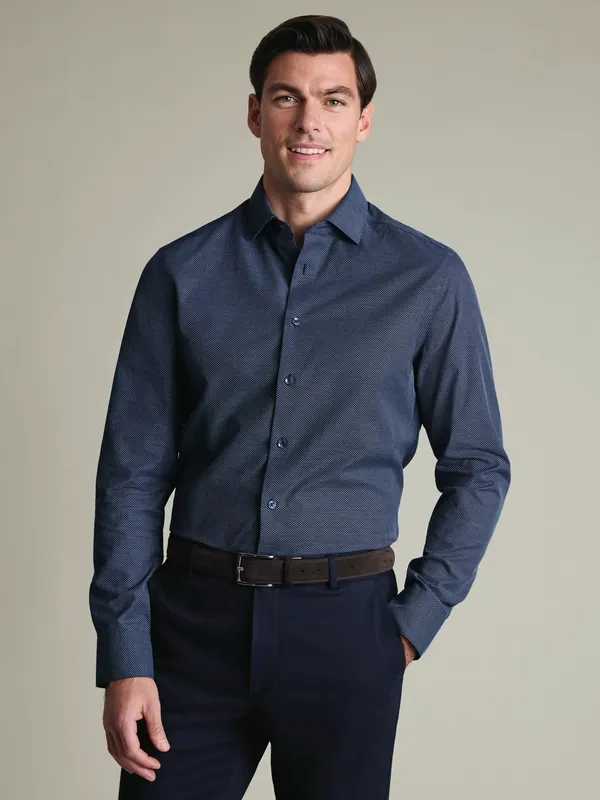 Charles Tyrwhitt Mid-Weight Cotton Dobby Weave Regular Fit Shirt